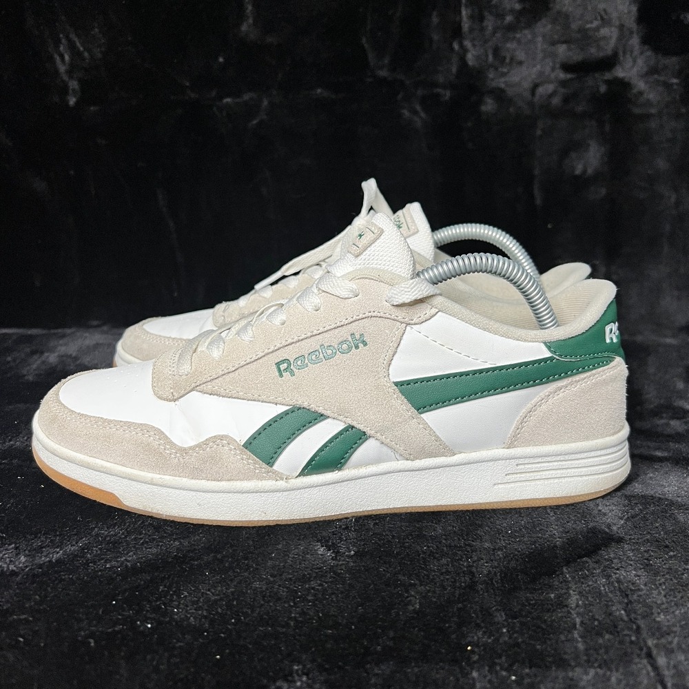 Reebok Galaxy 7 Men 8.5 Shoes White Beige Suede Leather Lace Up Athletic Sneaker